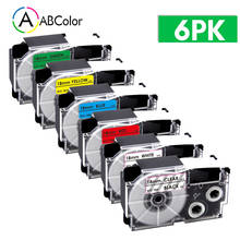 6PK XR-18WE Labels For CASIO XR-18WE XR-18RD XR-18BU XR-18YW XR-18X Label Tape 18mm For CASIO KL-130 KL-120 KL-430 Label Maker 2024 - buy cheap