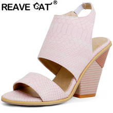 REAVE CAT New 2021 Women Sandals Open Toe 10cm Strange Heels Luxury Stylish Comfy Soft Big Size 34-48 Casual Party Blue A3734 2024 - buy cheap