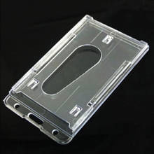1pcs Clear Vertical Hard Plastic Badge Holder Double Card ID Transparent 10x6cm 2024 - buy cheap