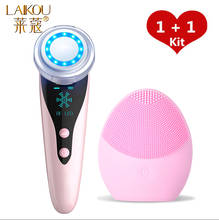 Laikou-escova de limpeza de silicone, para pele do rosto, limpador de poros, cor vermelha e azul, instrumento de beleza, massagem 2024 - compre barato