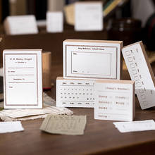 Calendario de registro de Plan mensual Vintage, de madera para álbum de recortes, tarjeta hecha a mano, papelería DIY, sello de manualidad 2024 - compra barato