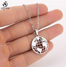 Delicate World Map Pendant Necklace Globe Charm Stainless Steel Jewelry for Women Men Wanderlust Earth Necklaces Travel Gift 2024 - buy cheap
