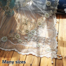 European Lace Embroidered Plum Beads Beautiful Tablecloth Dust Cloth Balcony Coffee Table Mat Christmas Wedding Decoration  2024 - buy cheap