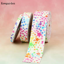 Kewgarden Multicolored Graffiti Layering Cloth Fabric Ribbon 2" 1" 50 25 10 mm DIY Hair Bow Accessories Handmade Tape 10 Meters 2024 - buy cheap
