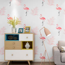 Papel de parede 3d estilo nórdico, rosa, flamingo, decoração para quarto de meninas, mural de alta qualidade, decoração para casa qz171 2024 - compre barato