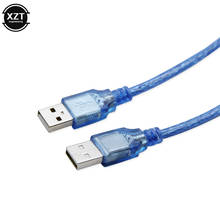 Новый 5 м USB2.0 УДЛИНИТЕЛЬ Мужской к usb-вилке адаптер прозрачный синий анти-помехи двойное экранирование 500 см провод ядро 2024 - купить недорого