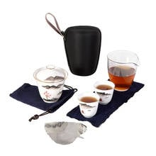 Outdoors Portable Travel Teapot Set With 2 Mini Cups 1 gaiwan Porcelana Japanese Tea Set Gaiwan Kung Fu Tea Ceremony Set 2024 - buy cheap