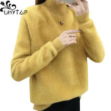 UHYTGF Mink cashmere Autumn winter sweater women pullover knitted short sweater female elasticity Loose warm sweaters coat 622 2024 - buy cheap