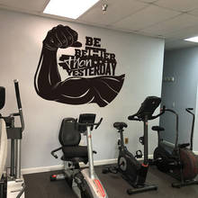 Large Be Better Than Yesterday Muscle Wall Sticker Gym Office Motivational Quote Wall Decal Crossfit Fitness Vinyl Decor 2024 - buy cheap