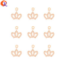Cordial Design 50Pcs 10*11MM Jewelry Accessories/CZ Pendant/Earring Findings/Crown Shape/Rhinestone Charms/Hand Made/DIY Making 2024 - buy cheap
