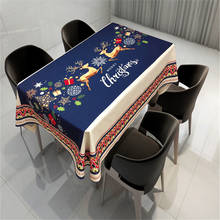 Mesa de Navidad de poliéster de tela de regalo de Año Nuevo de la serie a prueba de polvo 3D cubierta Rectangular mesa/Ronda boda mantel 2024 - compra barato