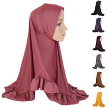 Bufanda larga de una pieza para mujer musulmana, Hijab islámico de Amira, pañuelo para la cabeza de oración, chal, gorro árabe, turbante de Ramadán, Oriente Medio 2024 - compra barato