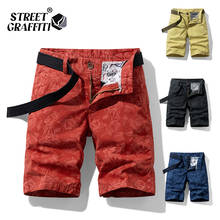 2021 New Spring Men Cotton Print Men's Shorts Clothing Summer Casual Breeches Bermuda Fashion Jeans For Beach Pants Men Short 2024 - купить недорого