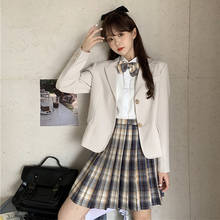 Japanese-Style College Style JK Students White Shirt High Waist Plaid Pleated  school girl skirt school uniform student uniform 2024 - buy cheap