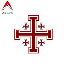 Aliauto Creative Car Sticker Jerusalem Cross Accessories Cover Scratch Decal PVC Reflective for Motorcycle Renault Kia,11cm*11cm 2024 - buy cheap