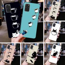 Coffee Cup And Cat Phone Case For Samsung Galaxy S21 Plus Ultra S20 FE M11 S8 S9 plus S10 5G lite 2020 2024 - buy cheap