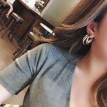2021 New Gold Color Earrings For Women Multiple Trendy Round Geometric Drop Statement Earrings Fashion Party Jewelry Gift 2024 - buy cheap