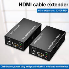 60m HD 1080P HDMI Extender RJ45 1x1 Splitter HDMI sender&receiver HDMI cable with Cat6 RJ45 ethernet cable for PC TV HD60A 2024 - buy cheap