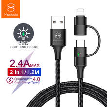 Mcdodo USB Type C Cable for Samsung Redmi Note 7 USB Cable 2 in 1 Fast Charging For iPhone X XR XS Max Phone Charger Data Cable 2024 - buy cheap