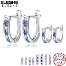 ELESHE 925 Sterling Silver Stud Earring for Women Kids Pink Blue Crystal Earrings Baby Mother Fashion Jewelry Christmas Gift 2024 - buy cheap