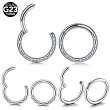 1Pc/lot Titanium Septum Nose Clicker Piercing With 9 Gems and Steel Segment Hinged Rings Helix Piercing Earrings Body Jewelry 2024 - buy cheap