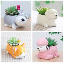 Cute Flower Pot Cartoon Dog Planter Puppy Resin Planters Pots For Flowers Flower Desktop Home Garden 2021 2024 - buy cheap