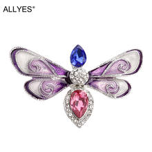 ALLYES Crystal Bee Butterfly Brooches for Women Fashion 2020 Rhinestone Insect Brooch Dress Clothes Jewelry Accessories 2024 - buy cheap