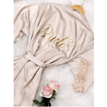 Silky Bridesmaid Robes customize Bridal Robe lace glitter Dressing Gown Wedding nightwear SPA nightwear Bridesmaid proposal gift 2024 - buy cheap