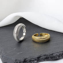 Anéis de prata dourados, anéis da moda e de prata, para mulheres, minimalistas, formas robustas, joias vintage 2024 - compre barato