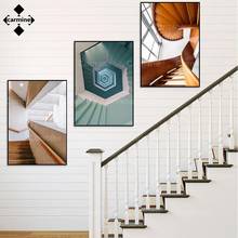 Modern Staircase Canvas Painting Wall Art Poster Nordic Stairway Home Decoration Building Wall Pictures for Living Room Bed Room 2024 - buy cheap