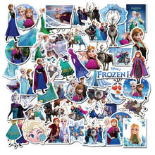 Disney-pegatinas de Frozen 2, pegatina de princesa Elsa 50 Uds para coche de teléfono para motocicleta, equipaje de viaje, carro, ordenador portátil, pegatina 2024 - compra barato