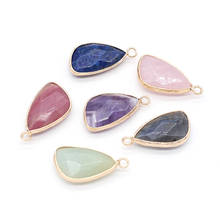 Natural Stone Pendants Waterdrop Faceted Crystal Amethysts Healing Stone Charms for Jewelry Making Necklace Bracelet Gift 2024 - buy cheap
