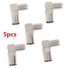 5pcs/lot RF Coaxial 90 Degree Right Angled TV Aerial Cable Connector F Female to TV Female Plug to Female Socket 2024 - buy cheap