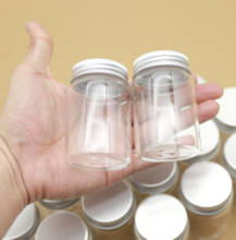 24pcs/lot 47*70mm 80ml small Glass vial Bottle jars Silver Screw Cap mini Jars DIY Craft Transparent jars empty bottles 2024 - buy cheap