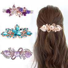Hairpin Bow Knot Rose Flower Colorful Crystal Rhinestone Hair Clips Women Girls Fashion Hair Accessories Barrette Jewelry 2021 2024 - buy cheap
