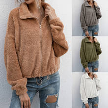 Faux Fur Coat Winter Women Plus Size Fleece Jacket Pockets Teddy Coats Autumn Fashion Plush Outwear Overcoat Winter Coat Women 2024 - buy cheap