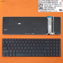 Teclado de repuesto QWERTY de EE. UU. Para ordenador portátil ASUS G551, G551JK, G551JM, G551JW, G551JX, G551VW, teclas negras con impresión roja retroiluminada 2024 - compra barato