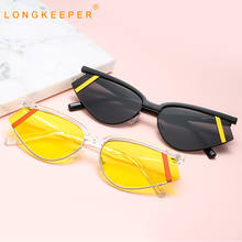 Pequeño Retro rectángulo Delgado marco gafas de sol UV400 hombres mujeres sexy transparente para damas gafas de sol mujer negro lente 2024 - compra barato