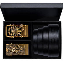 Luxury Brand Belt Men New Male Designer Automatic Buckle Cowhide Leather men belt Box set Luxury belts for men Ceinture Homme 2024 - buy cheap