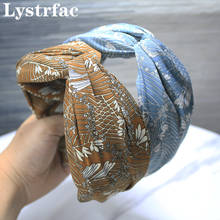 Lystrasha-Diadema de hojas de estilo étnico para mujer, diadema cruzada de tela Simple, diadema de pelo de animales, accesorios para el cabello para mujer 2024 - compra barato