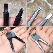 2 Keys Portable EDC-Slotted Screwdriver Stainless Key Ring Keyring Hike Set Outdoor Multi Mini Pocket Repair Tools Gadget Camp 2024 - buy cheap