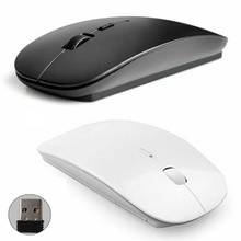 Ratón óptico inalámbrico para ordenador, Mouse ultradelgado de 1600 DPI, USB, receptor de 2,4G, uso doméstico para Apple Mac, PC y portátil 2024 - compra barato