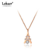 Lokaer Original Design Stainless Steel CZ Crystal Tower Charm Choker Necklace Jewelry Bohemia Pendant Necklace For Women N20192 2024 - buy cheap