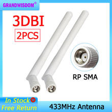 Grande sabedoria 2 pces 433mhz antena 3dbi sma antena fêmea lora pbx iot módulo lorawan receptor de sinal antena alto ganho 2024 - compre barato