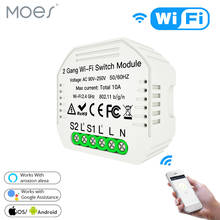 Wifi Smart Light Switch Diy Breaker Module Smart Life/Tuya APP Remote Control,Working with Alexa Echo Google Home 2 Gang 2 Way. 2024 - buy cheap
