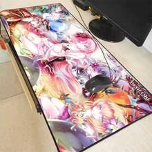 Mrgbest menina sexy anime grande bloqueio borda mouse pad computador mesa tamanho da esteira para 300*600*2mm e 400*900*3mm jogo mousepad 2024 - compre barato