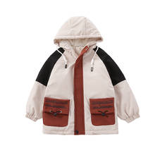 2-13y Boys jackets plus velet Hooded wind proof zipper winter coat Boys Clothes warm kids outerwear 2024 - buy cheap