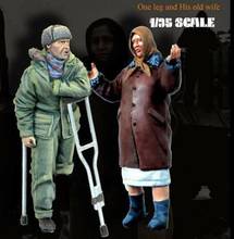 1/35 Scale Unpainted Resin Figure man and his elderly wife 2 figures collection figure 2024 - buy cheap