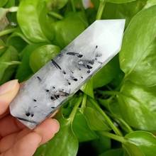 MOKAGY 80mm-90mm Natural Quartz Polished Crystal Tower Wand Healing Black Tourmaline Points 1pc 2024 - buy cheap