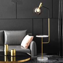 modern floor light luxury Nordic creative vertical ins glass coffee table LED floor lamp bedside lamp living room deco Fixtures 2024 - buy cheap